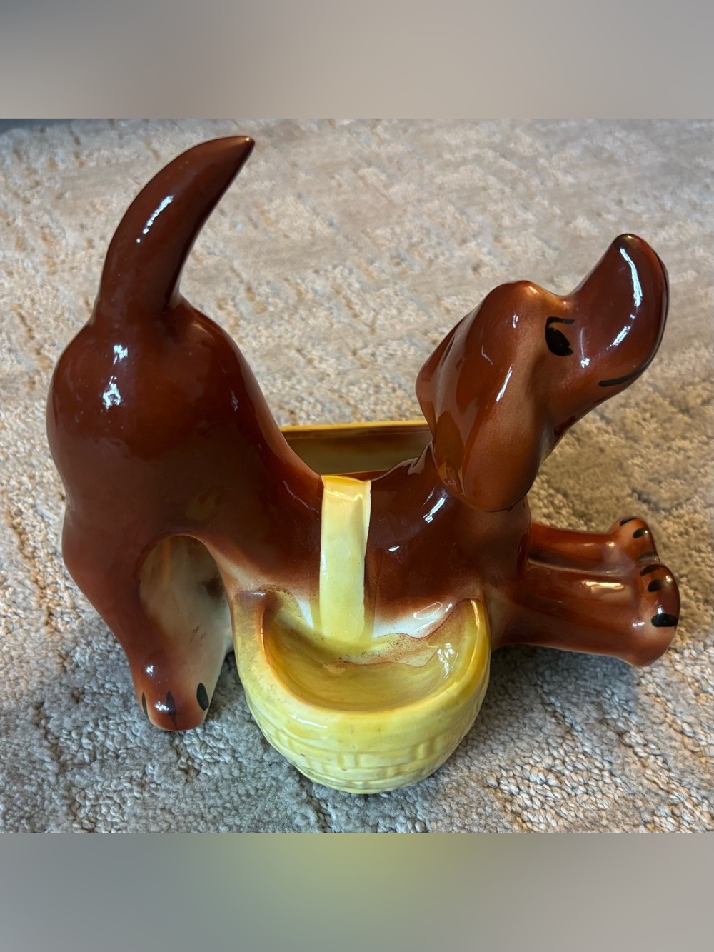 Vintage 1950s Downward Dog Rover - Dachshund Dresser Caddy